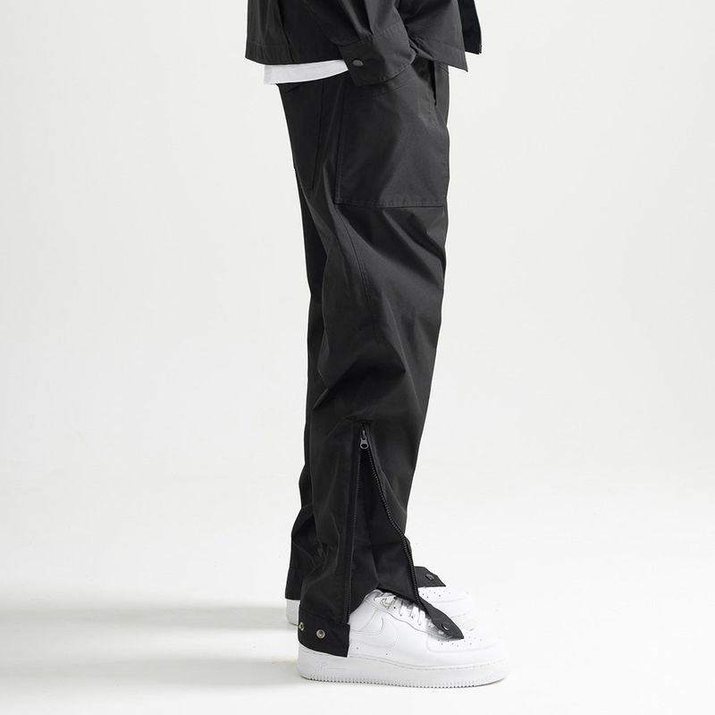 Poly Cotton Cargo Pants - BLACK