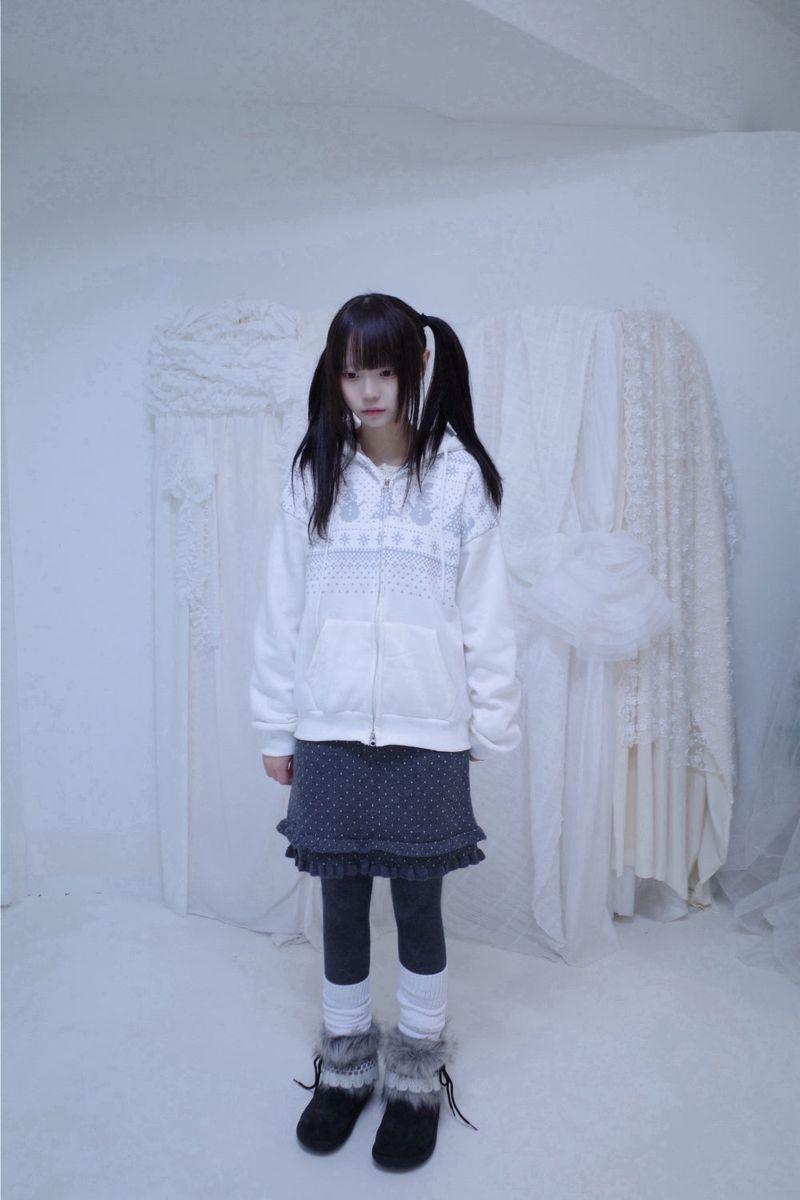 Dot ruffle midi sk (2color)