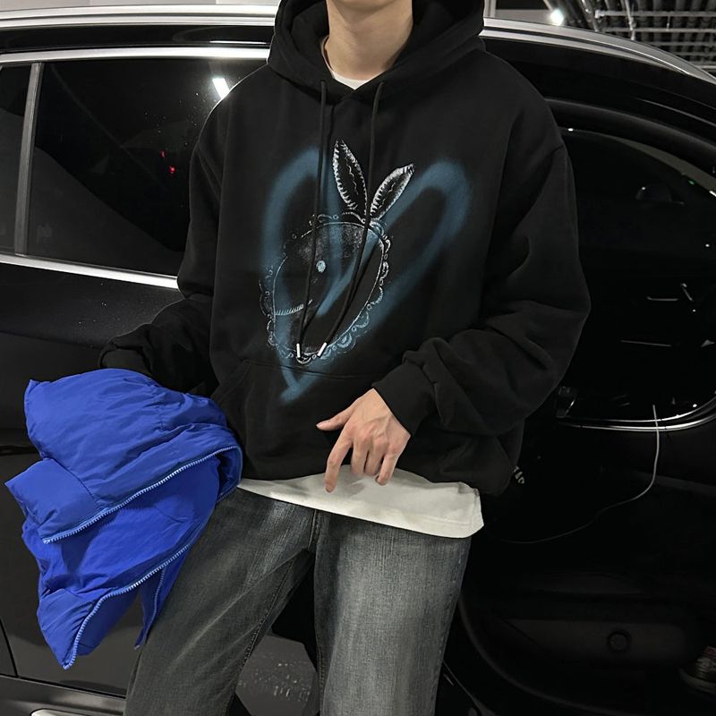 lemenne（ルメンヌ）の「LMN Ditto Rabbit Heart Oversized Fit Wool Napping Hoodie (4 colors)（Tops）」