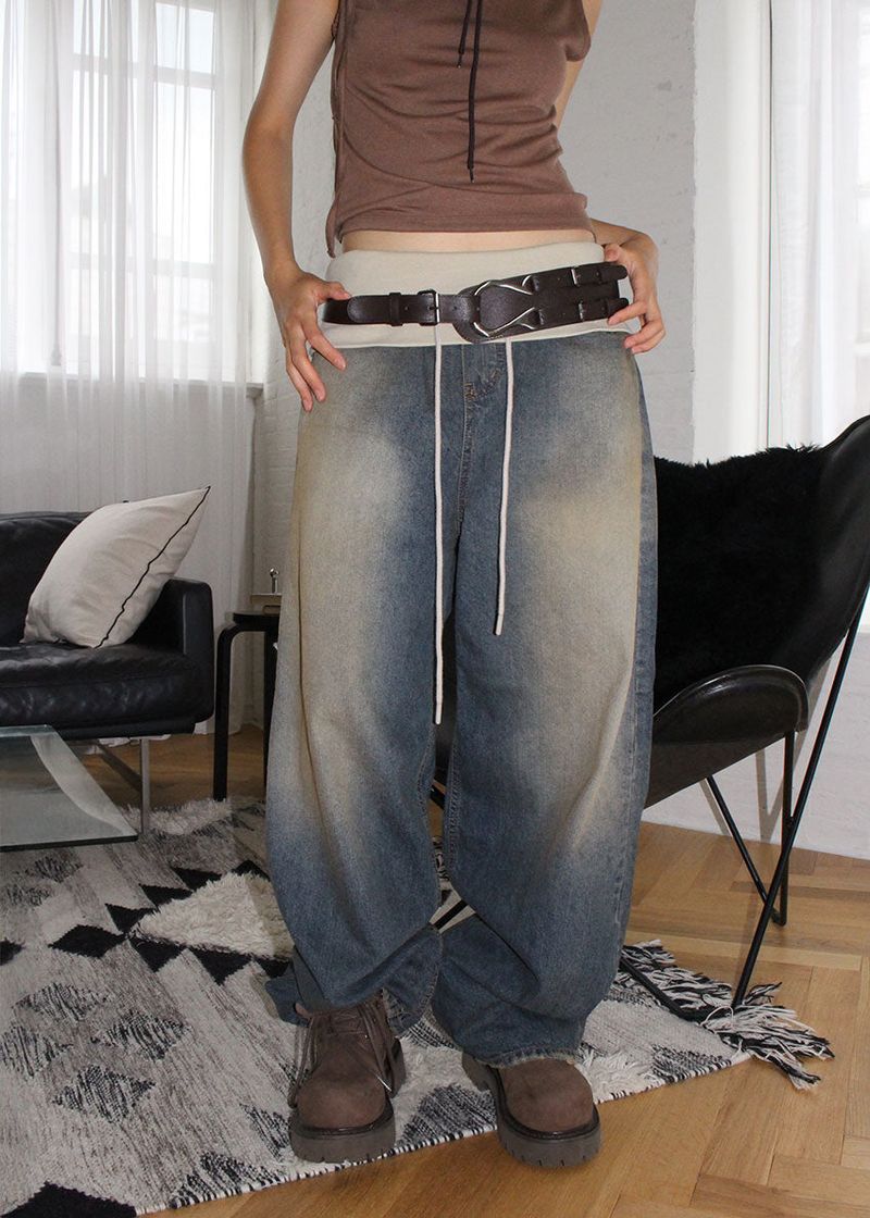 RIB FOLDING VINTAGE DENIM