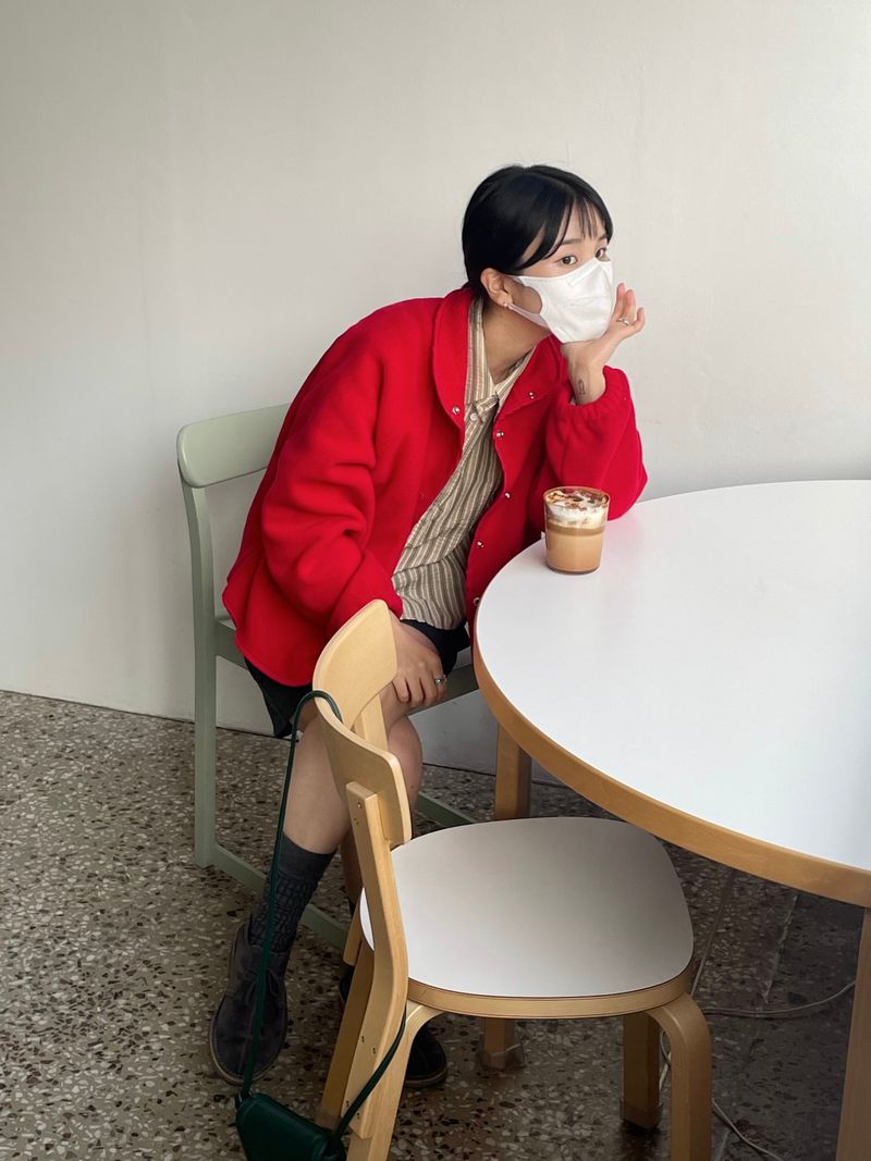 スタッキーストライプハーフシャツ