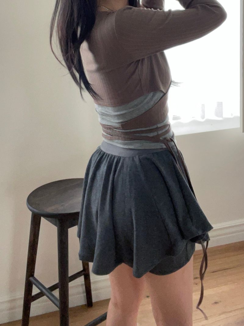 Romantic flared ballet pantskirt