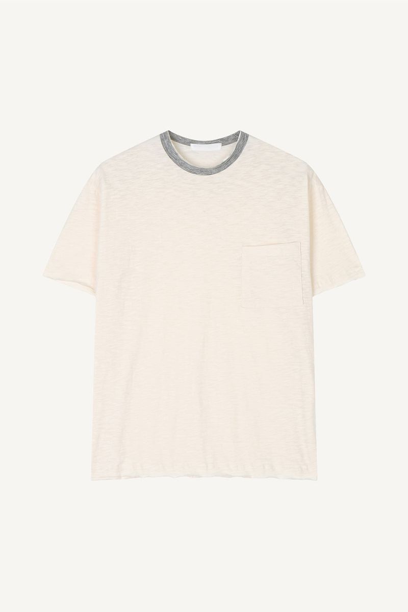 Slub rib layered T-shirt