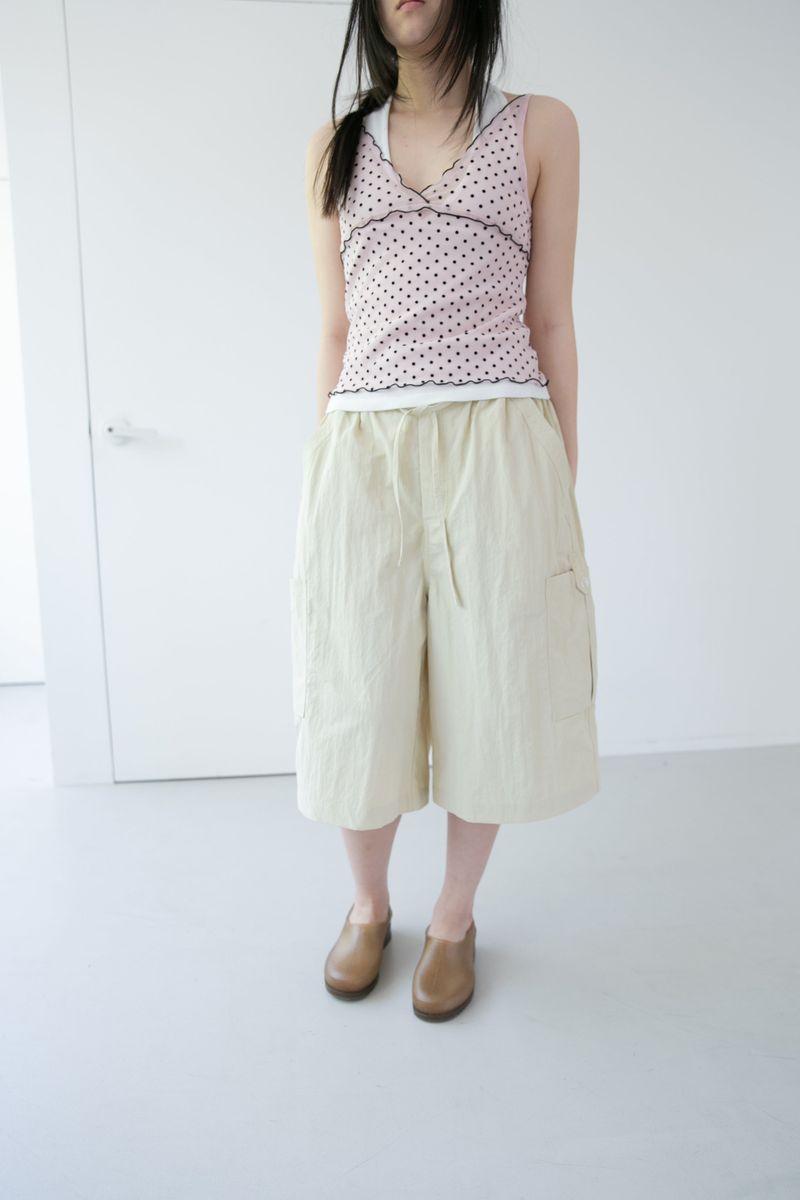 dot sheer frill sleeveless top(4colors)