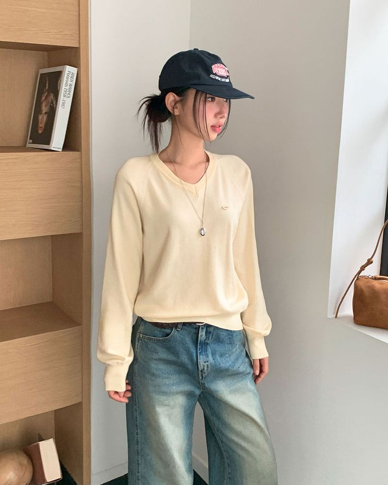 Caramel Color V-Neck Knit