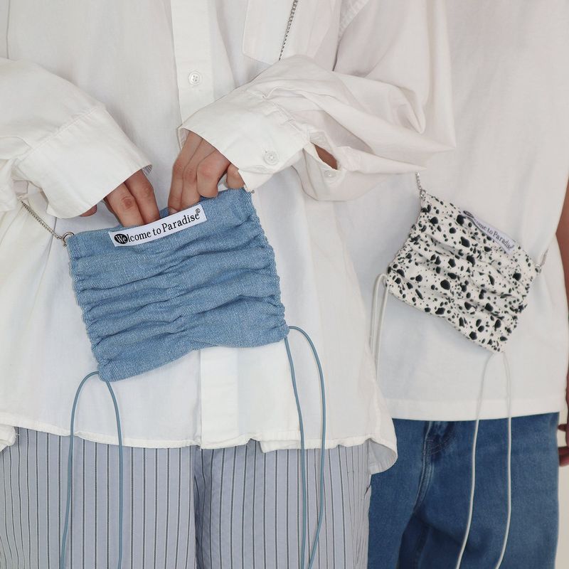 mimi bag (Light Jean) + silver chain 