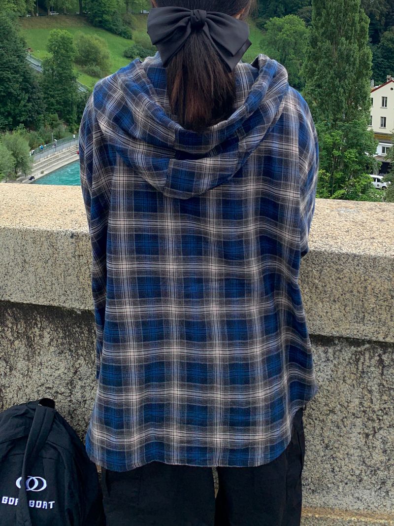 Authentic Hoodie Check Shirt 2C