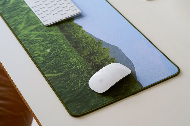 green grass desk mat