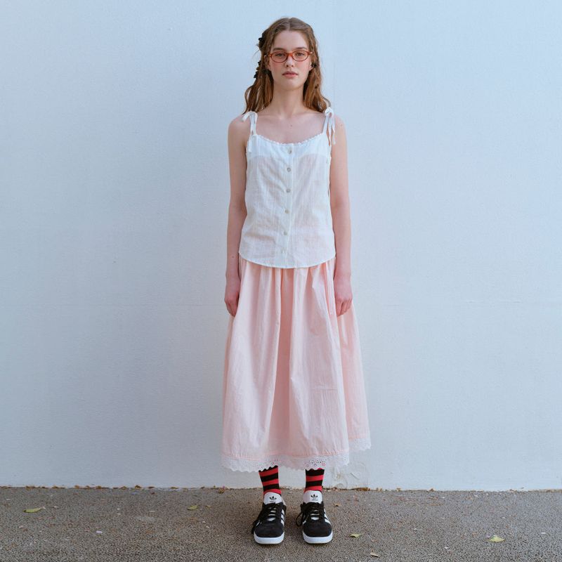  LACE STRAP SLEEVELESS TOP, WHITE