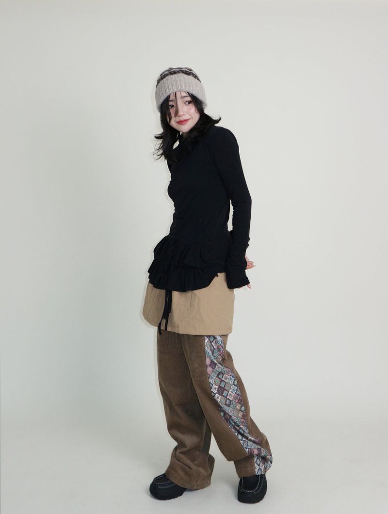 Yves Double Frill Layered Shea Turtleneck (Turtleneck)
