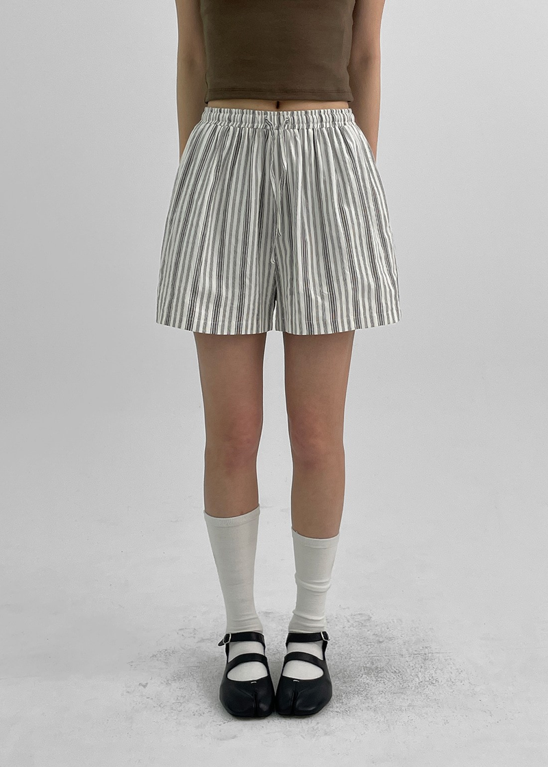 [MADE] Polyp Linen Stripe Banding Shorts