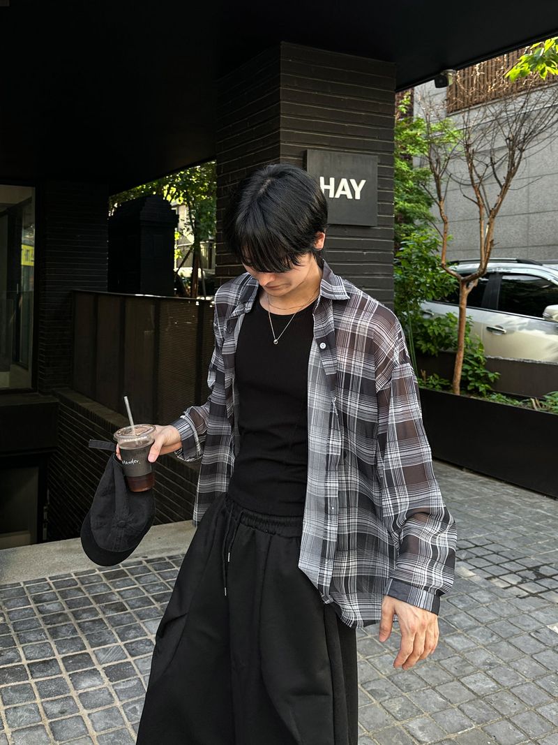 Er See-Through Summer Check Shirt