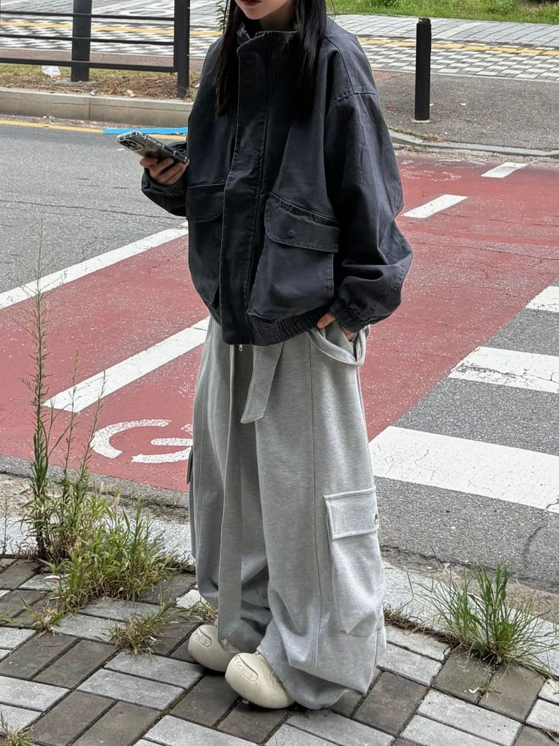 drop eyelet cargo sweatpants