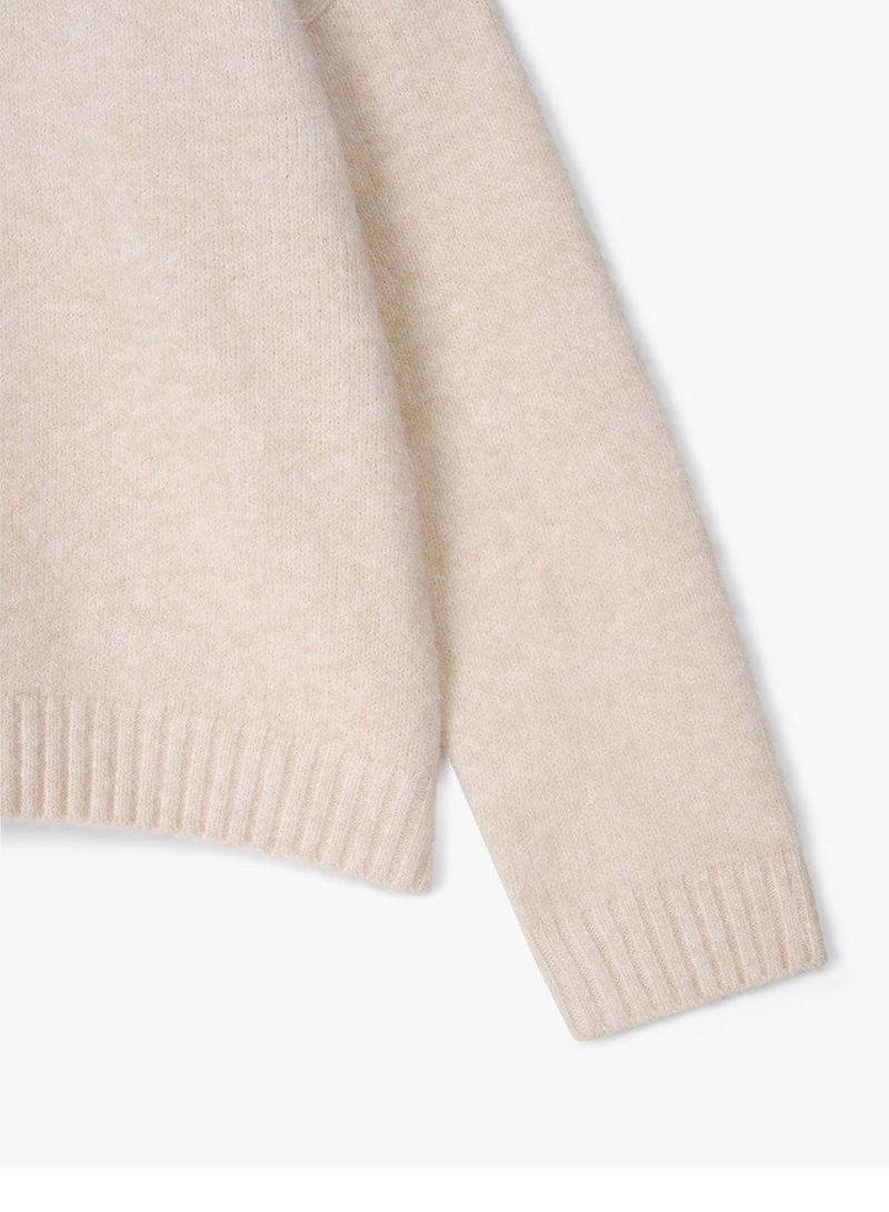 BEANIE SET OVERSIZED KNIT (IVORY)