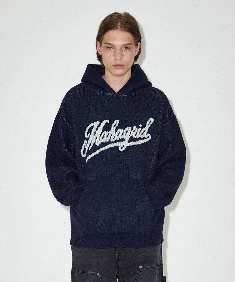 SCRIPT LOGO KNIT HOODIE