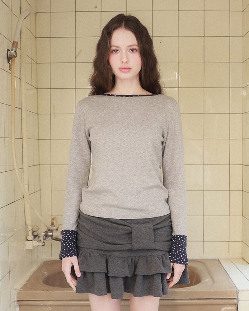 Fazed（フェイズド）の「Floral cozy top / gray（Tops）」