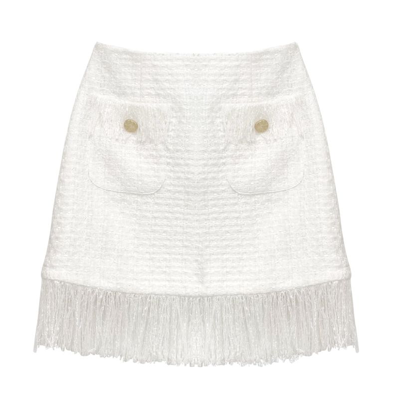 Tweed fringe skirt