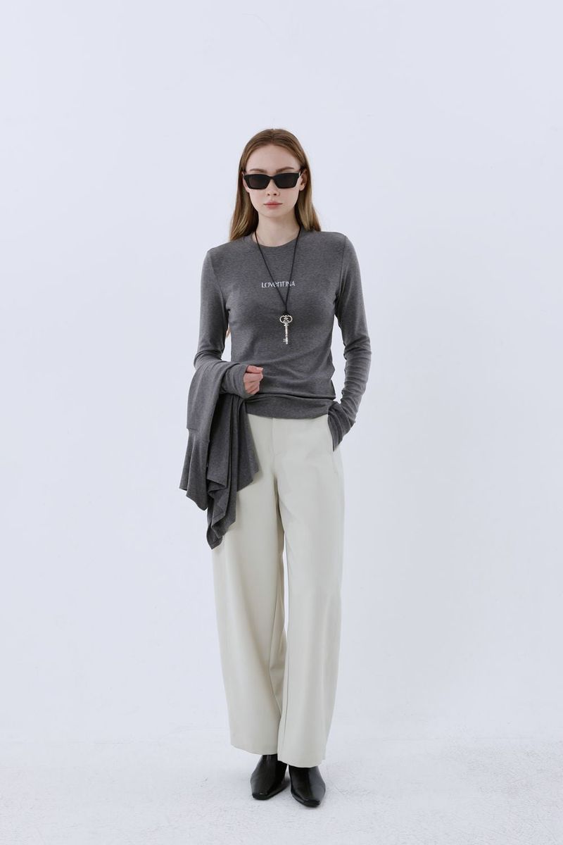 CAPE T-SHIRT COMBI SETUP_CHARCOAL