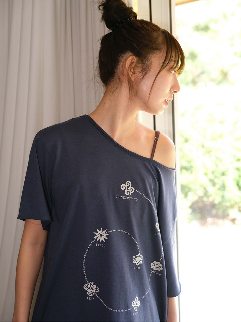 Chakra Drape T-shirt (Vintage Blue)