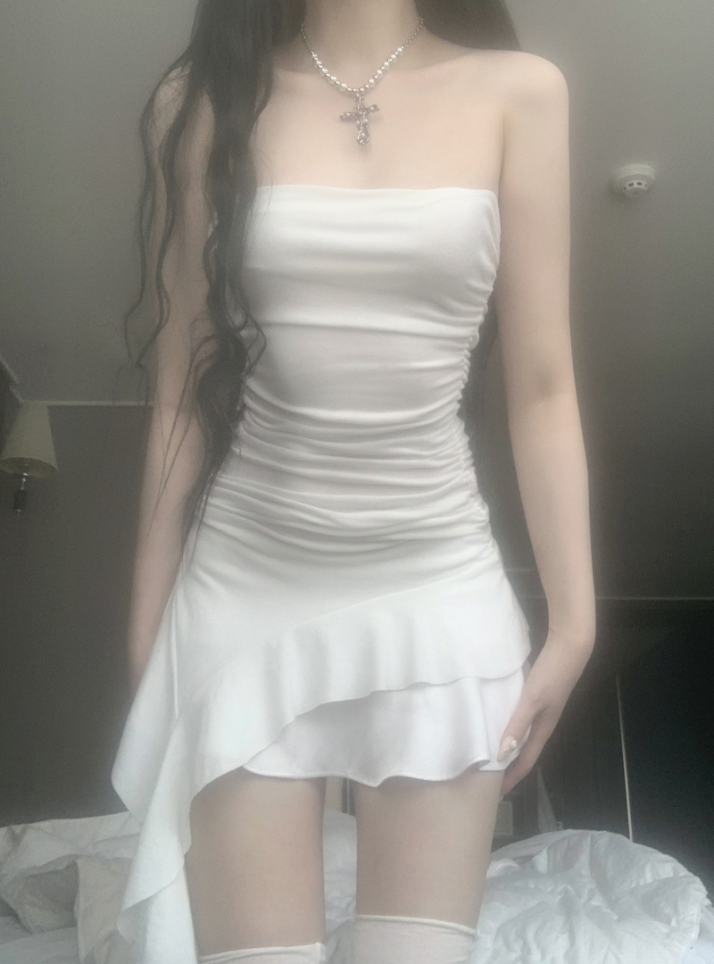 suzen（スゼン）の「ロッコアロングフリルトップ (ホワイト)（トップス）」