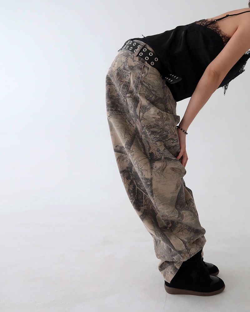 [UNISEX] Tree Camo Balloon Wide Pants
