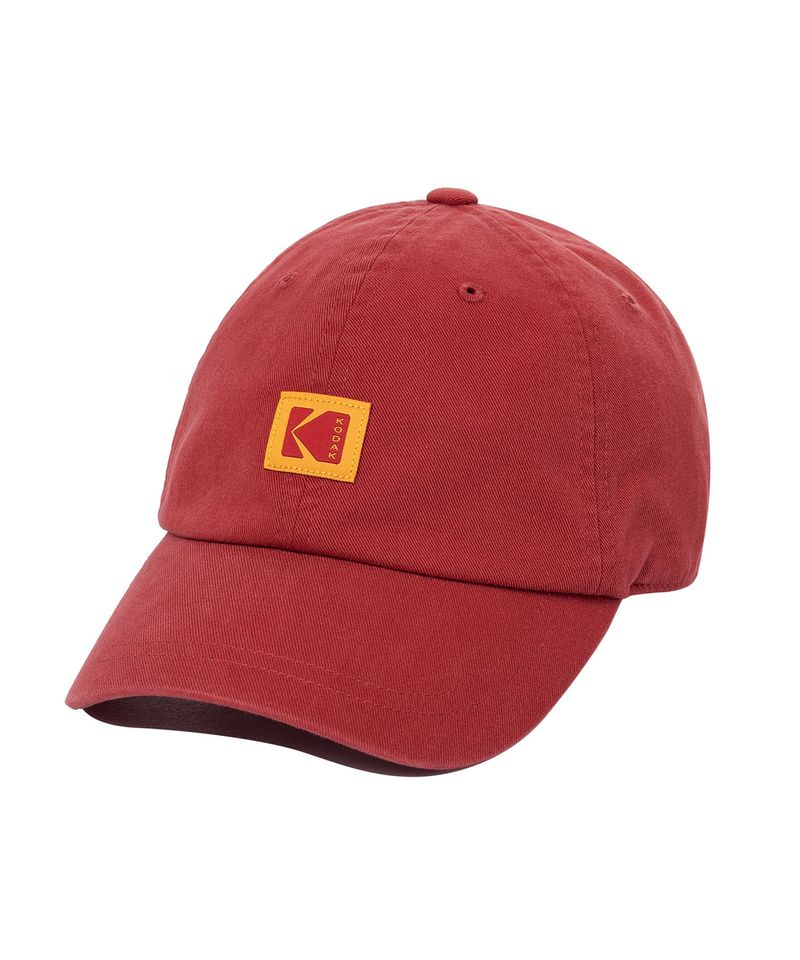 KODAK(コダック)の「SQUARE LOGO RELAX FIT BALL CAP【RED】(Hats)」