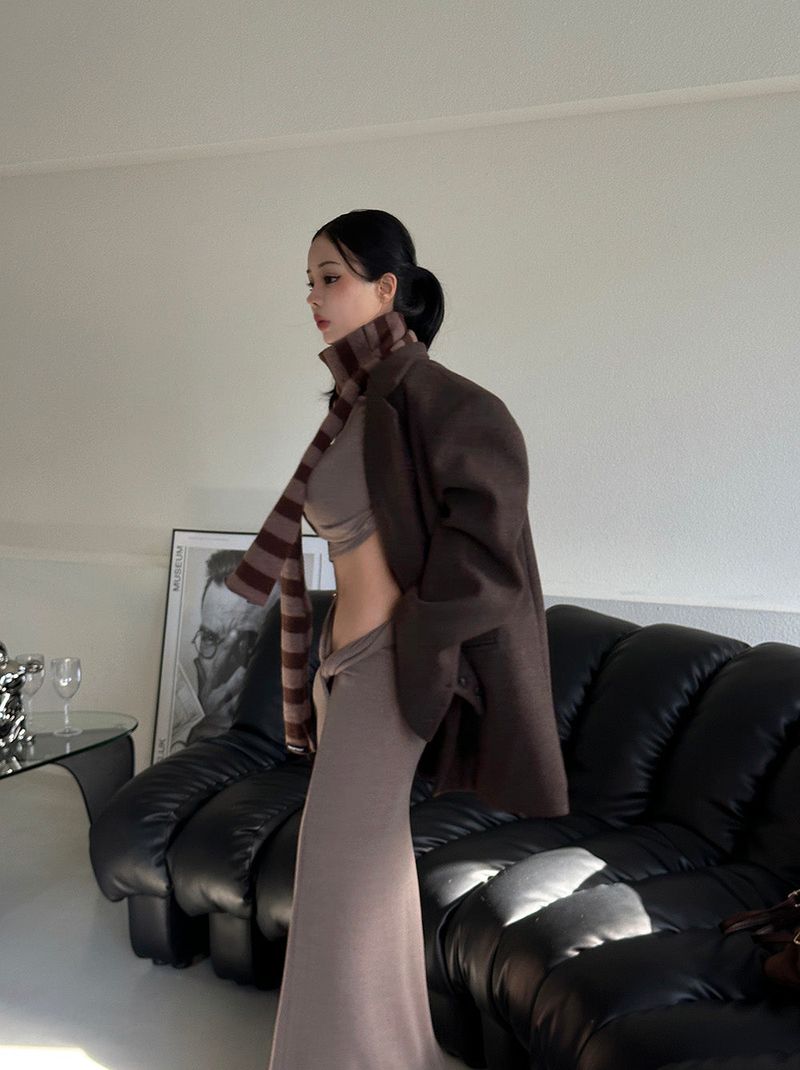 Petit striped scarf muffler