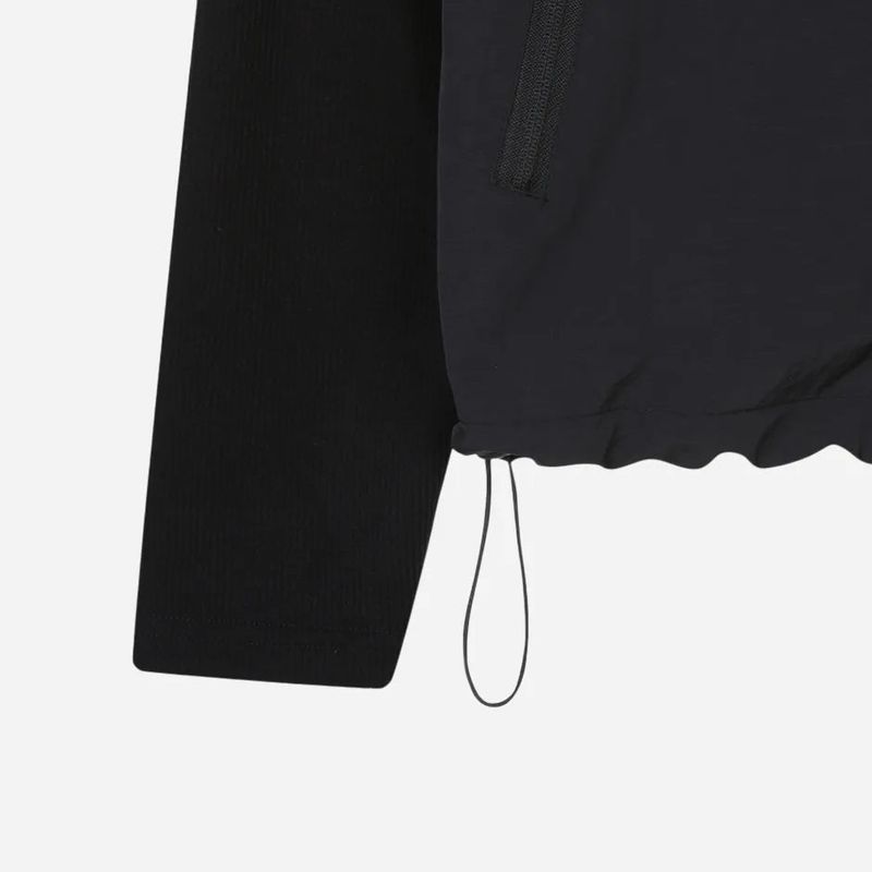 Mix Nylon Ribbed Zip-up