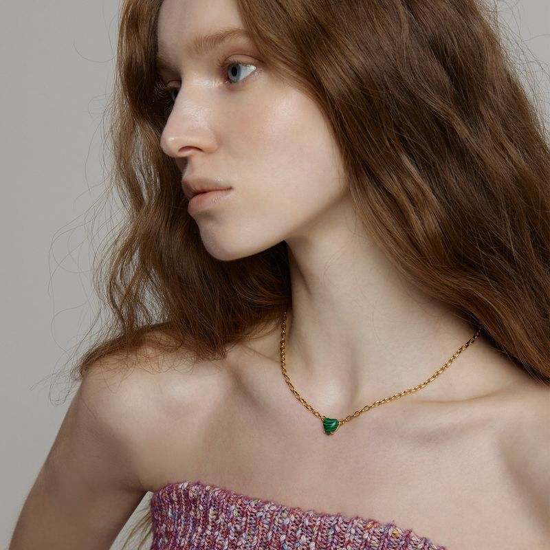Petite Heart Necklace_Green
