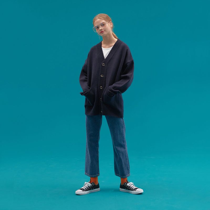 BASIC KNIT CARDIGAN_NAVY