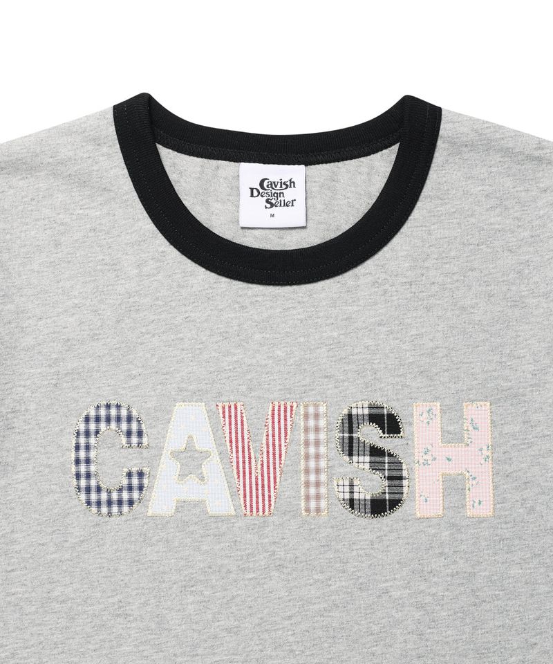CAVISH APPLIQUE RINGER SS TEE MELANGE GREY(CV2GMUT509A)