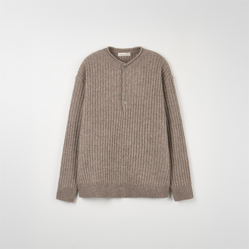 Stoic Henley-Neck Wool Knit (4 Colors)