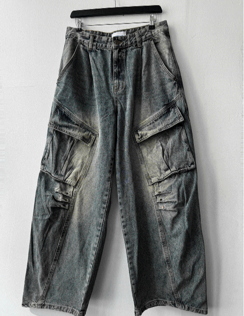 Rivet Cargo Denim Pants