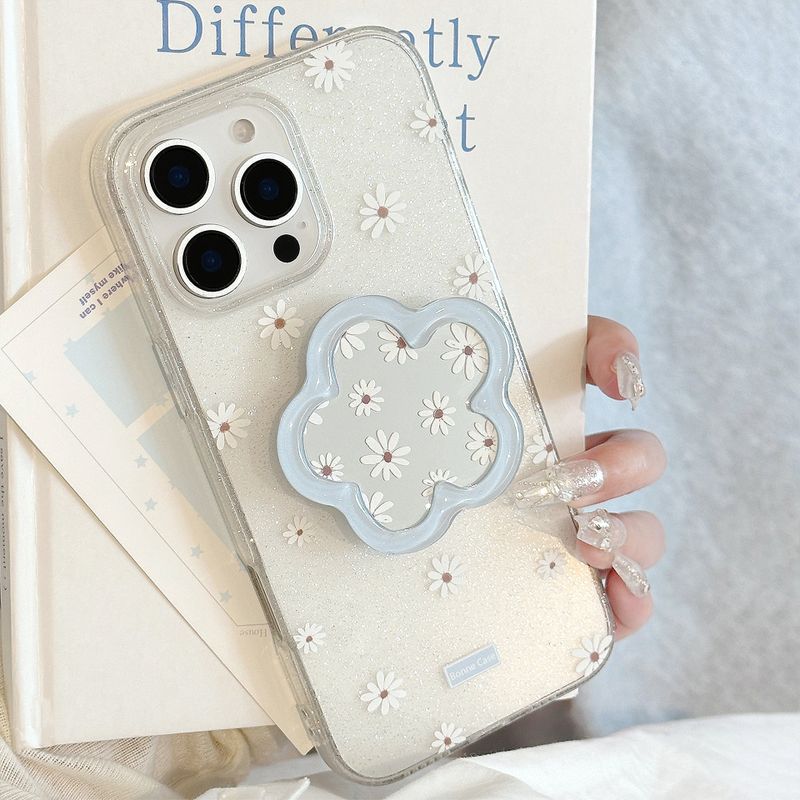 Summer Blue Flower Mirror Stand iPhone Case
