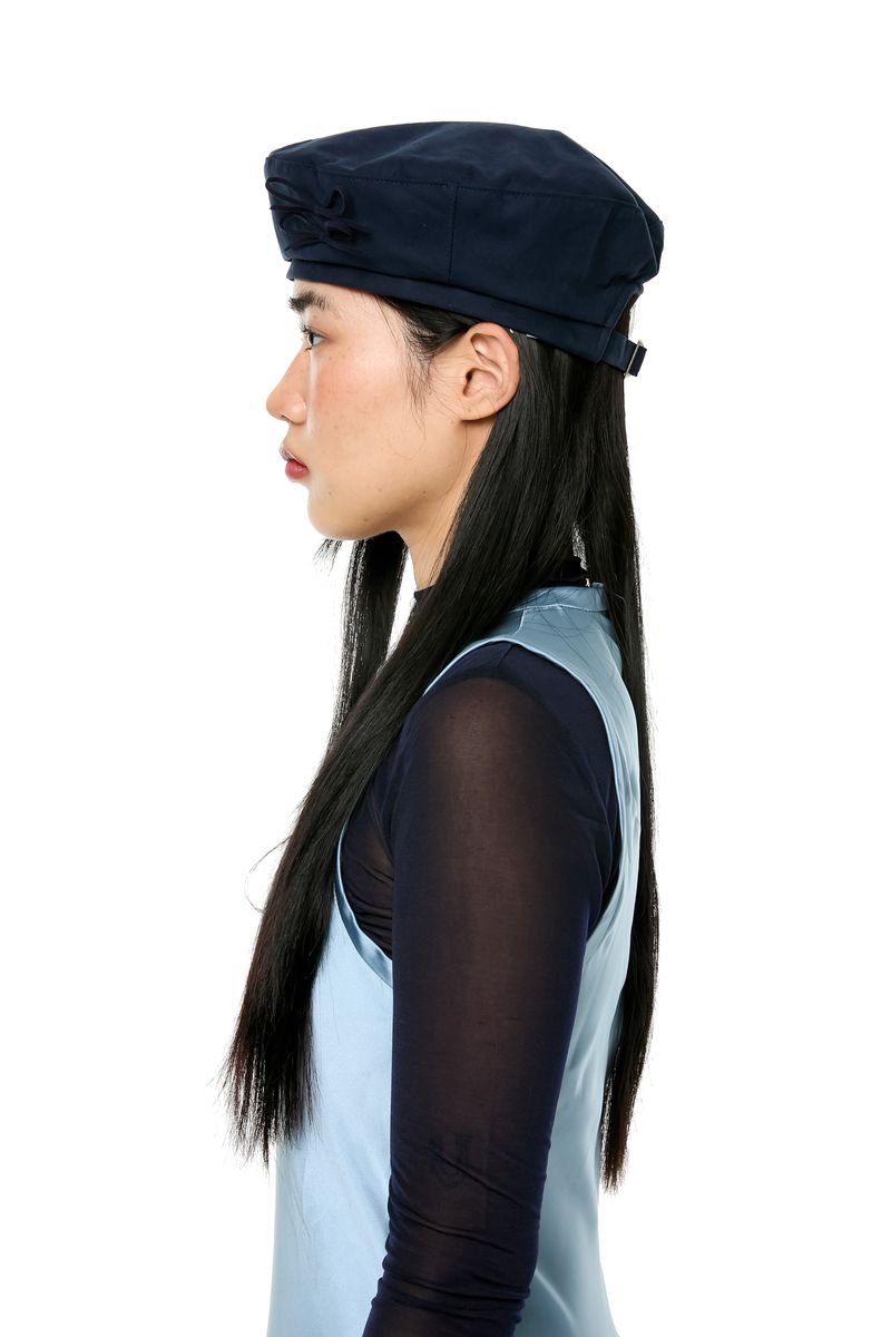 SUEDE BERET HAT / NAVY