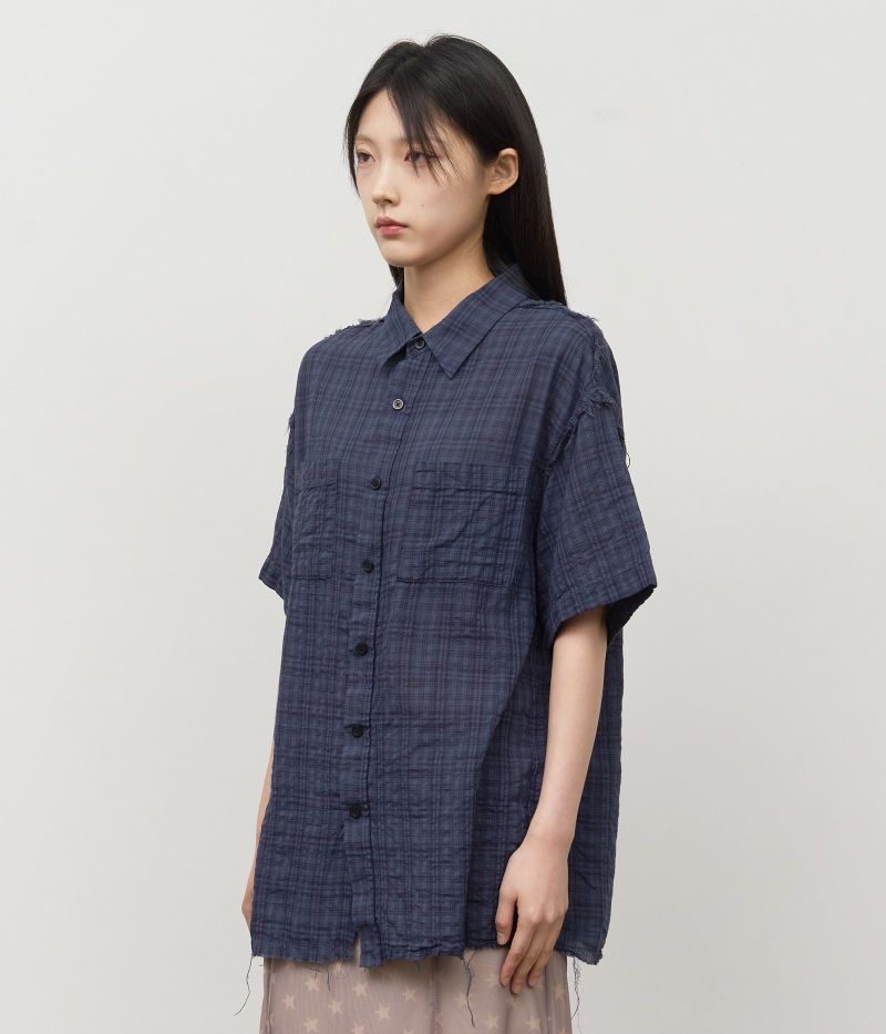 HIFIFNK(ハイファイファンク)の「Which Cut Off Checked Shirt(Tops)」
