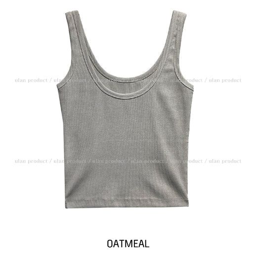 [U-BASIC] Roel Pigment Ribbed Tank Top