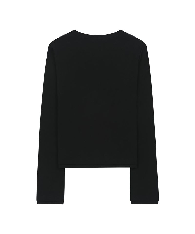 Button Point Layered Cardigan - BLACK