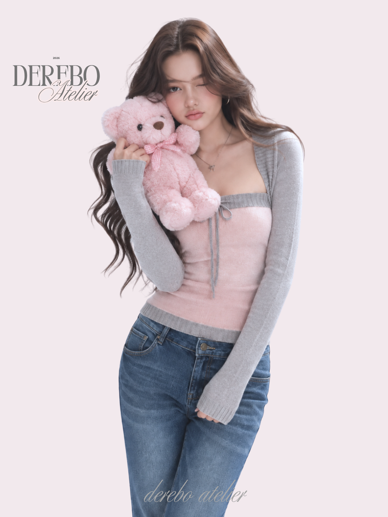 dereborujo（ドレボルゾー）の「Pink gray bolero top two-piece（Tops）」