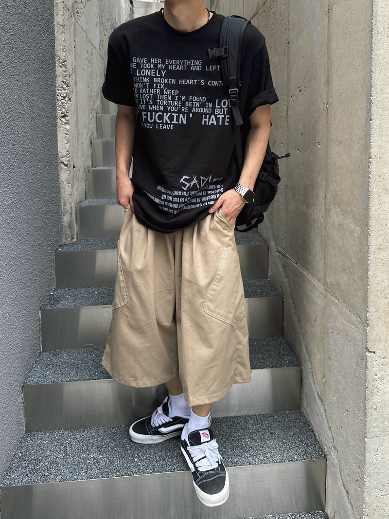 Tommy Diagonal Pocket Stitch Bermuda Pants 4C