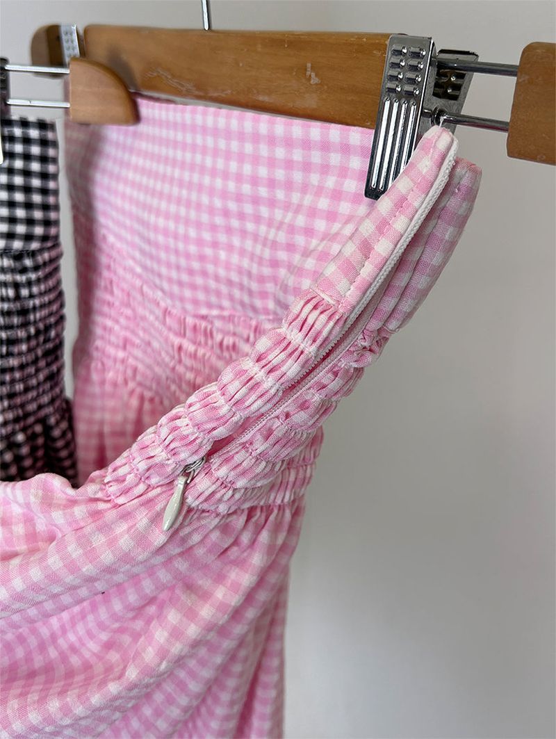 SMOKE BANDING CHECK SKIRT (2C)