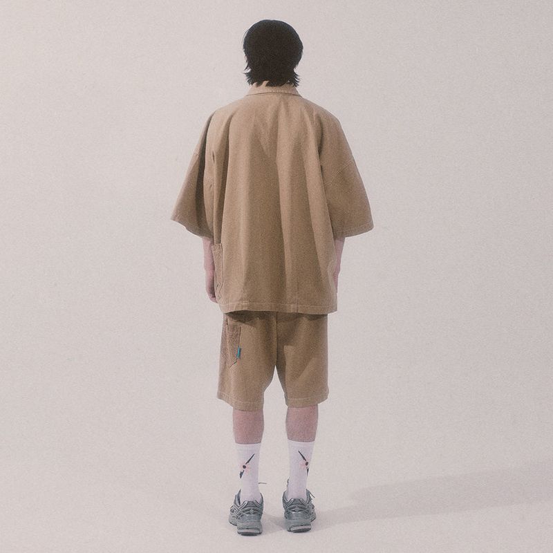 bio jacquard pocket shirts_beige