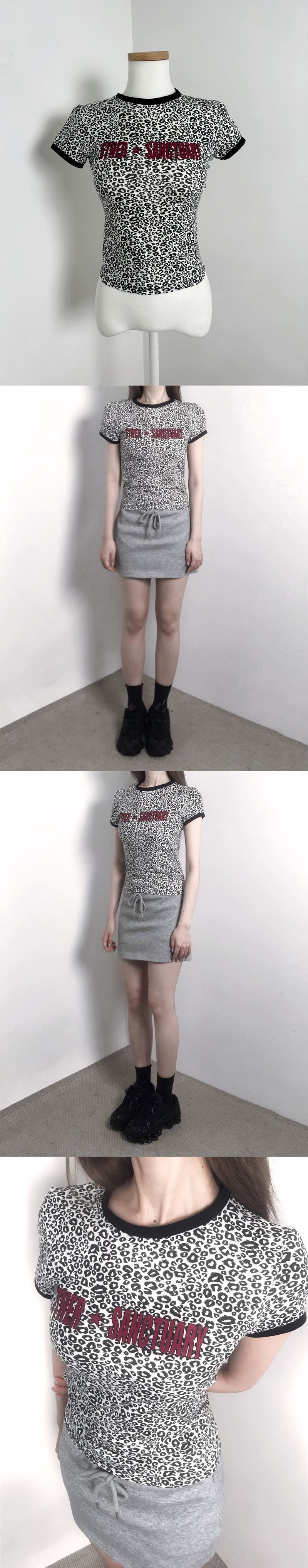 Leopard Tee (White_Red)