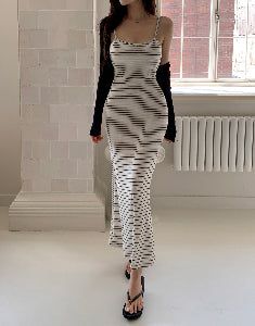 [MADE] All-in-One Striped Long Dress