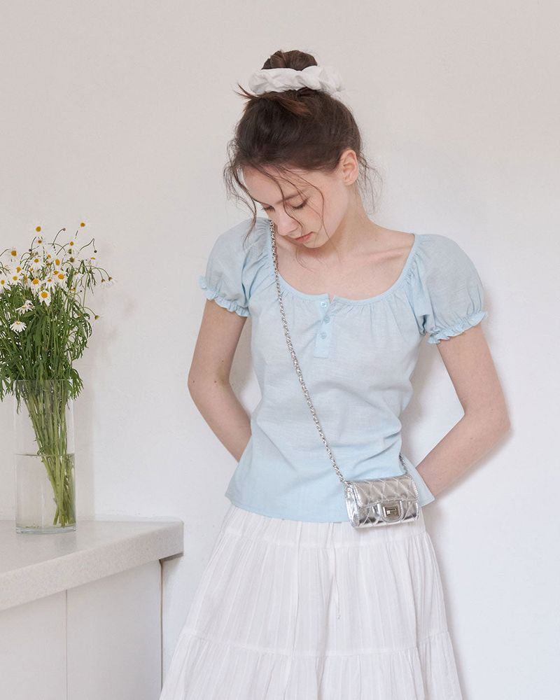 [MADE] Brie, short-sleeved balloon puff blouse