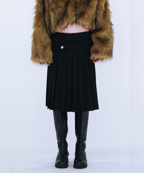 VIAVANDA（ヴィアヴァンダ）の「PLEATED MIDI SKIRT（Skirts）」
