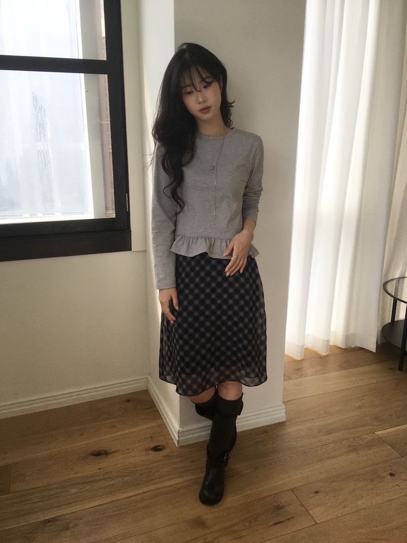 Plaid Midi Skirt