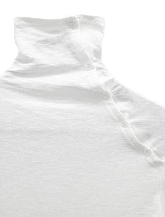 Open Button Slim Turtleneck