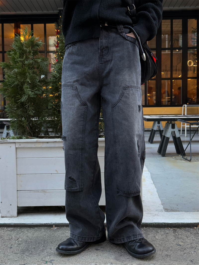 Double carpenter denim pants
