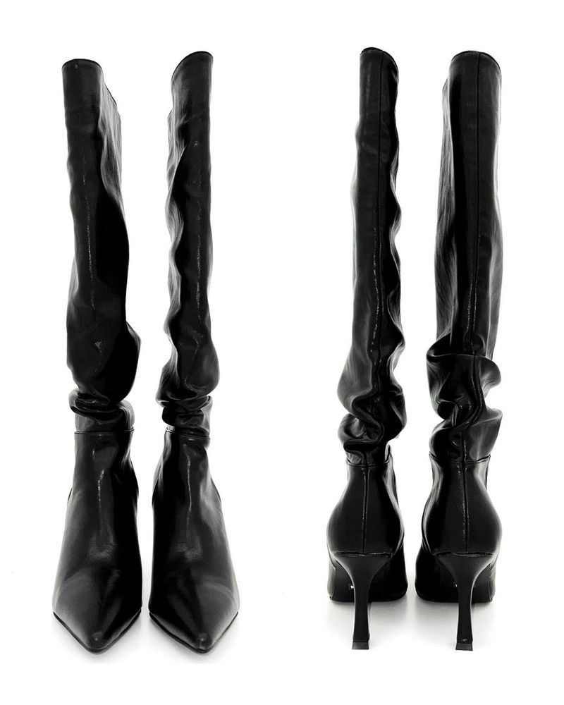GUSTA(グスタ)の「スティレットリンクルロングブーツヒールズ (3 Colors)(シューズ)」